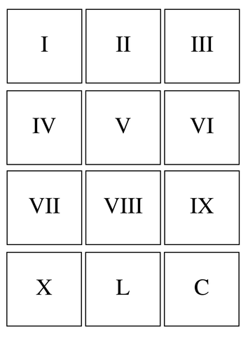 roman numerals 1 10