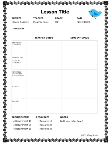 Daily Lesson Planner EDITABLE