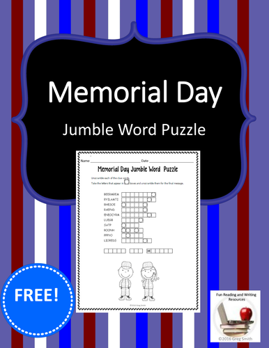 Memorial Day Free Jumble