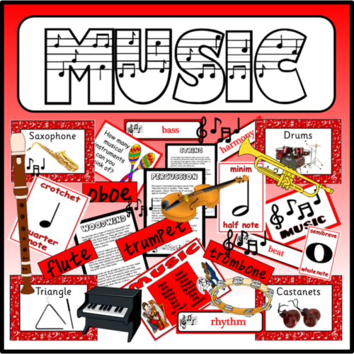 MUSIC -TEACHING RESOURCES RHYTHM RHYME DISPLAY EARLY YEARS KS1-2 MUSICAL NOTES
