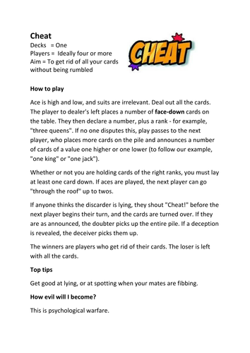 School Card Playing Club Maths Probability Games