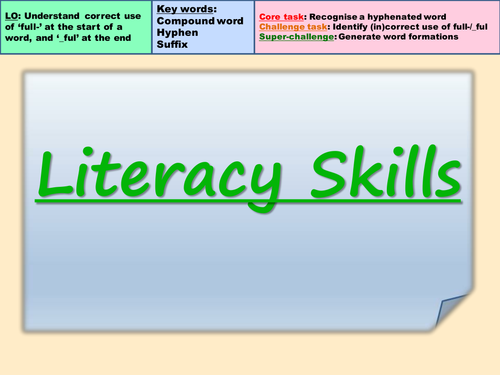 Literacy Skills: Using the 'ful' ending