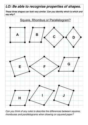 Massive Resource Bundle Quadrilaterals Shape and Space Learning Recognition Assessment