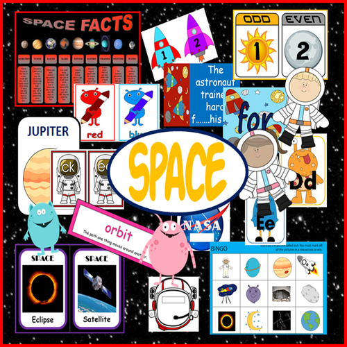 SPACE TOPIC TEACHING RESOURCES and ROLEPLAY SET KS1 EYFS, UNDERSTANDING WORLD