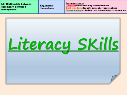 Literacy Skills: Wandered / Wondered