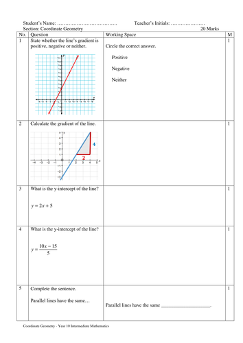 Coordinate Geometry Year 10 Int Math