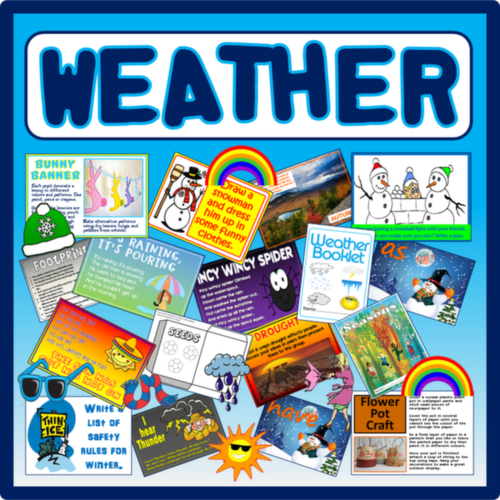 WEATHER TOPIC TEACHING RESOURCES DISPLAY ACTIVITIES SEASONS SCIENCE WINTER SUMMER SPRING AUTUMN
