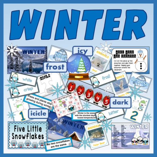 WINTER TEACHING RESOURCES WEATHER SEASONS DISPLAY CHILDMINDER EYFS KS 1 ...