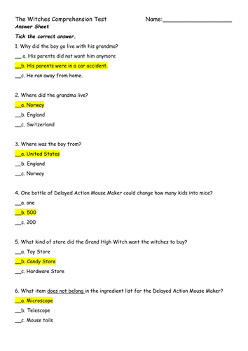 Roald Dahl Assessment Bundle