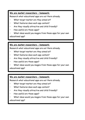 Year 5 / 6 / 7 Computing  ICT  Mobile APP Designing Unit of Work Planning