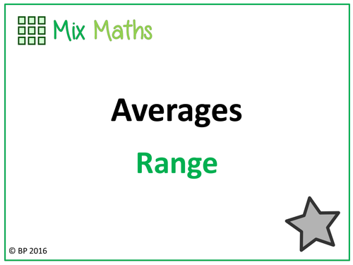 Averages - Range Average - Calculating the Range KS2 or KS3 Maths FULL lesson & answers!