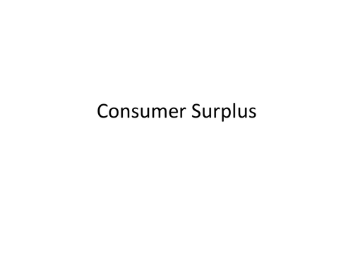 Producer and Consumer Surplus AS Economics (All Exam Boards)