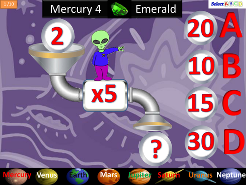 Mercury - Five Times Table