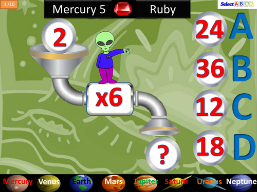 Mercury - Six Times Table