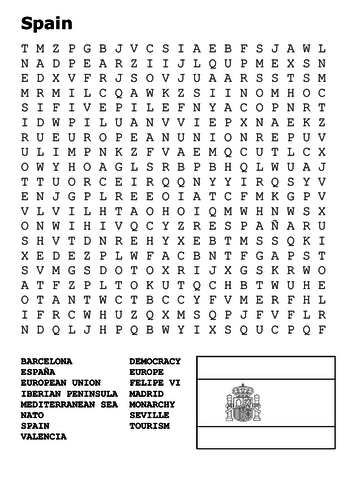 Spain Word Search 