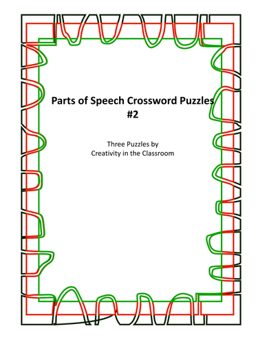 Parts of Speech Crossword Puzzles #2