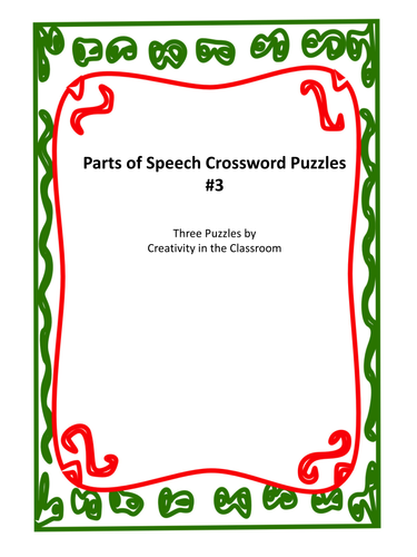 Parts of Speech Crossword Puzzles #3