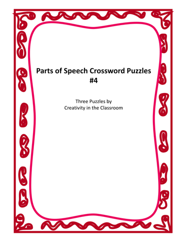 Parts of Speech Crossword Puzzles #4