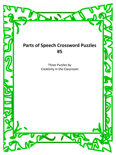 Parts of Speech Crossword Puzzles #5