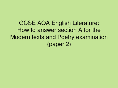 New AQA GCSE literature: How to achieve perfect marks for paper 2