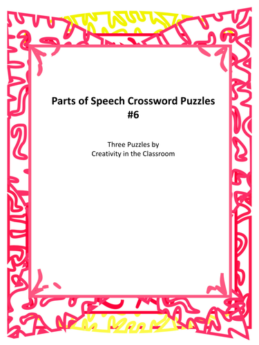 Parts of Speech Crossword Puzzles #6