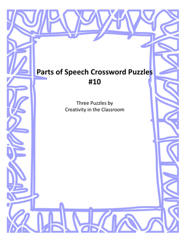 Parts of Speech Crossword Puzzles #10