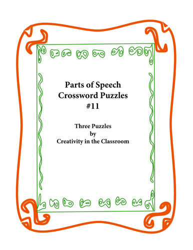 Parts of Speech Crossword Puzzles #11