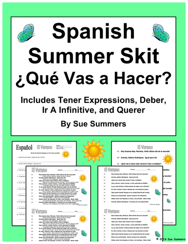 Spanish Summer Skit / Speaking Activity ¿Qué Vas a Hacer?