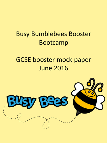 Busy Bumblebee's Booster Bootcamp - self-made GCSE English Language Foundation mock paper