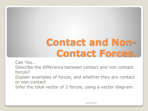 Contact and non contact forces- NEW GCSE PHYSICS SPEC