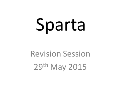 OCR GCSE CLASSICAL CIVILISATION REVISION (Sparta) | Teaching Resources