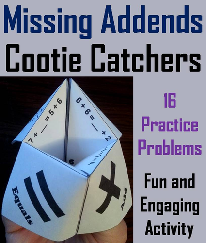 Missing Addends Cootie Catchers