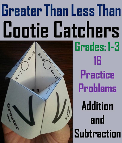 Greater Than Less Than: Grades 1-3 Cootie Catchers