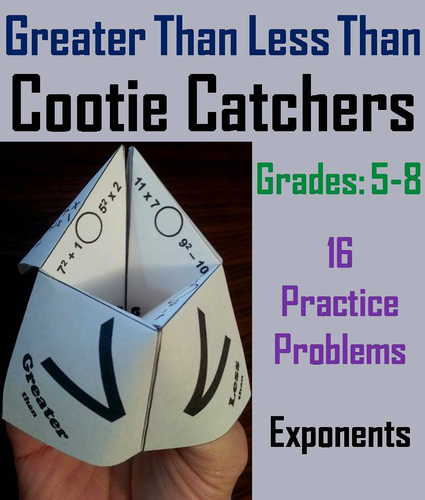 Greater Than Less Than: Grades 5-8 Cootie Catchers