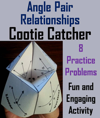 Angle Pair Relationships Cootie Catcher