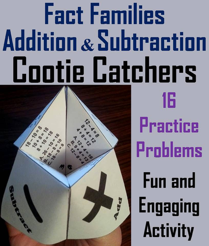 Fact Families (Addition and Subtraction) Cootie Catchers