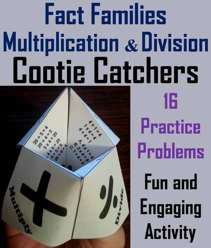 Fact Families (Multiplication and Division) Cootie Catchers