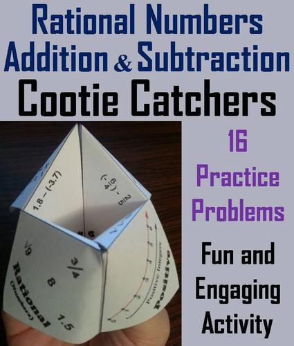 Rational Numbers (Addition and Subtraction) Cootie Catchers