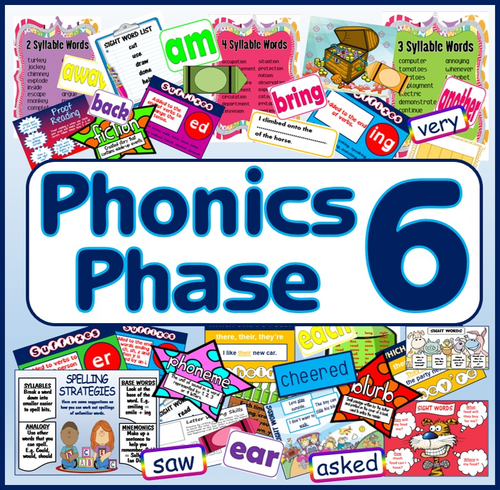 PHONICS PHASE 6 TEACHING RESOURCES LETTERS AND SOUNDS Key stage 1 - 2 DISPLAY