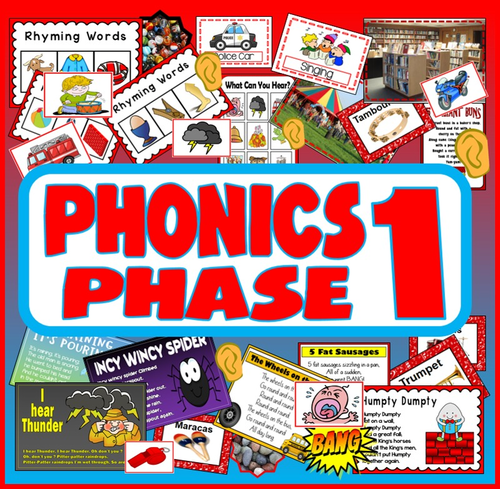 PHONICS PHASE 1 TEACHING RESOURCES LETTERS SOUNDS LITERACY ALPHABET EYFS