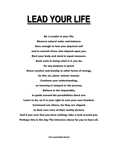INSPIRATION POSTER - LEAD YOUR LIFE