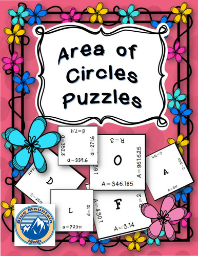 Area of Circles Puzzle Set