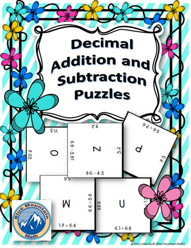 Decimal Addition and Subtraction Puzzle Set