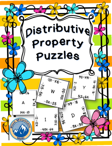 Distributive Property and Combine Like Terms  Puzzle Set