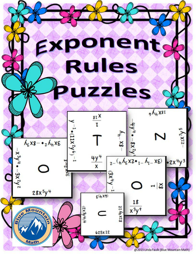 Exponent Rules Puzzle Set
