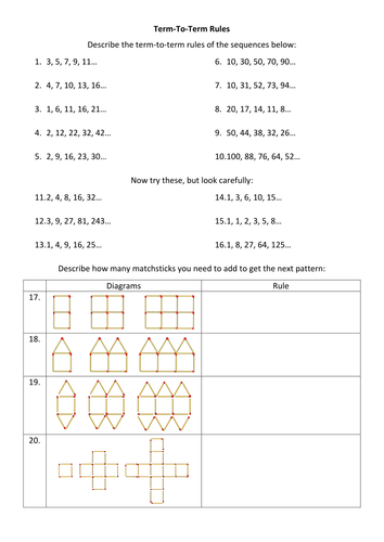 Sequences: Term-To-Term Rules