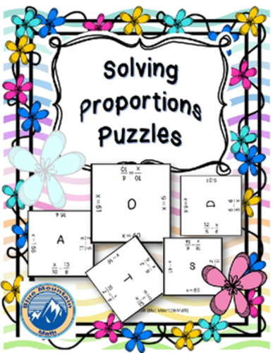 Solving Proportions Puzzle Set