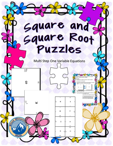 Square and Square Roots Puzzle Set