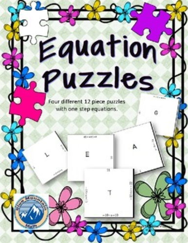 One Step Equation Puzzle Set