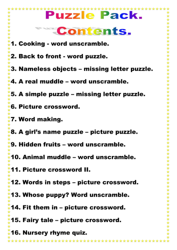 KS2 Word Puzzle Pack